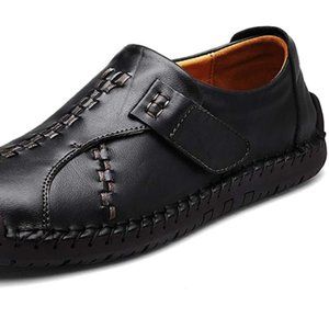 Mens Driving Oxford Leather Casual Lightweight